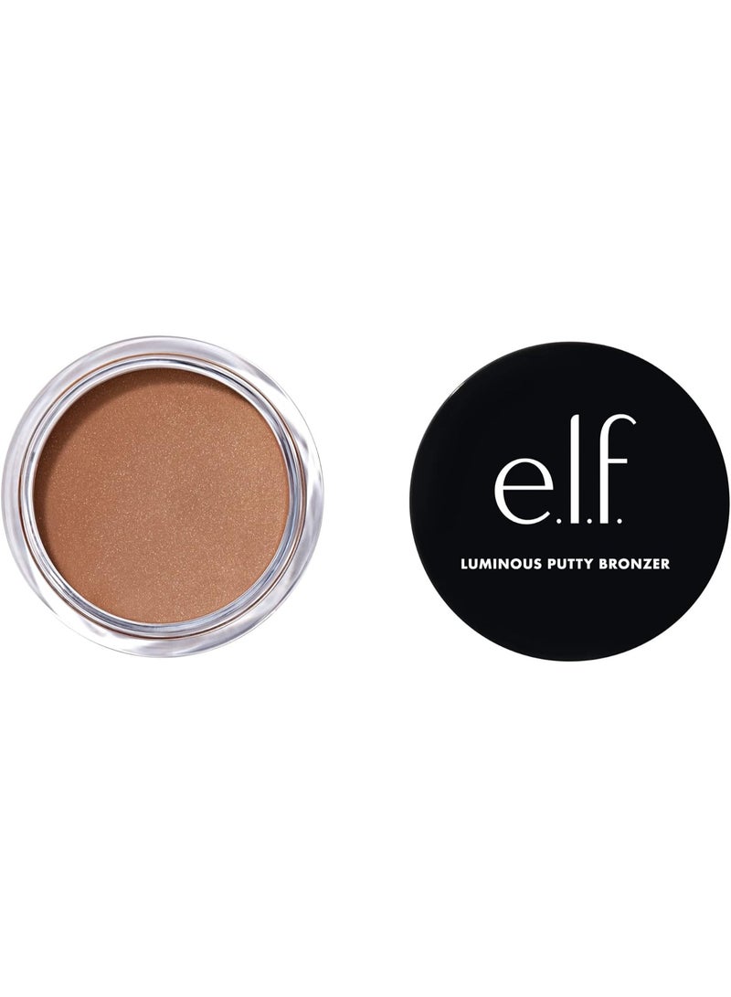 elf  Luminous Putty Bronzer, Lightweight Putty-to-Powder Bronzer For A Radiant, Glowing Finish, Highly Pigmented, Vegan & Cruelty-Free, Seaside Shimmer - Image 1